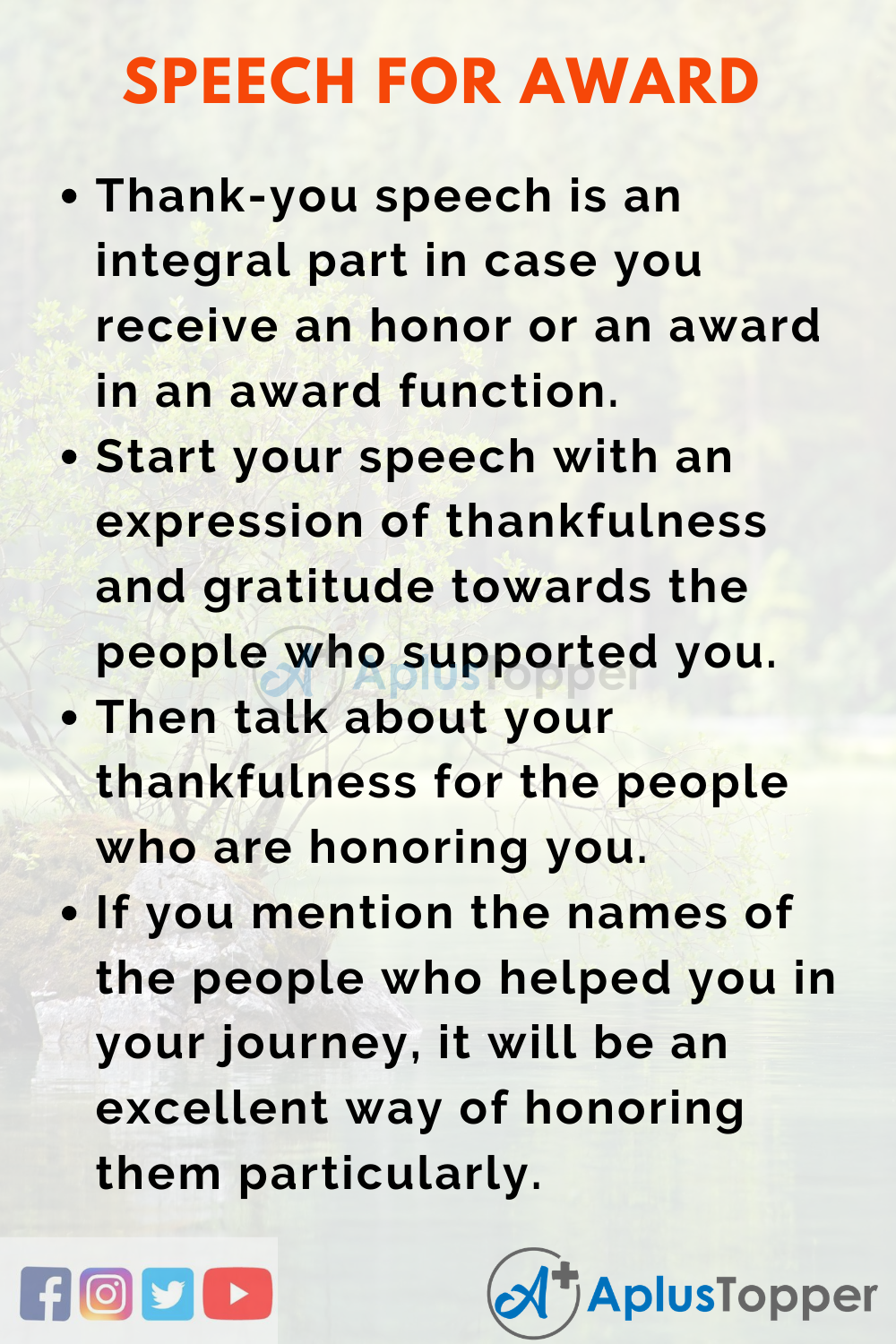 10 Lines On Thank You Speech for Award In English