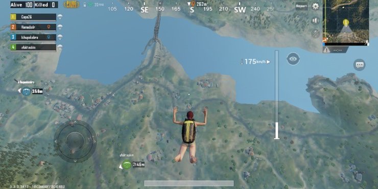 Jumping out of the plane in PUBG Mobile, you can see how detailed the map is