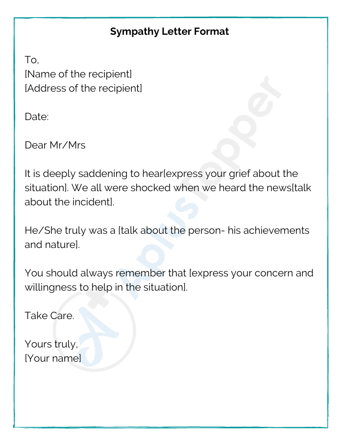 Sympathy Letter Format