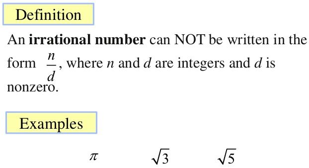 Irrational numbers and their properties
