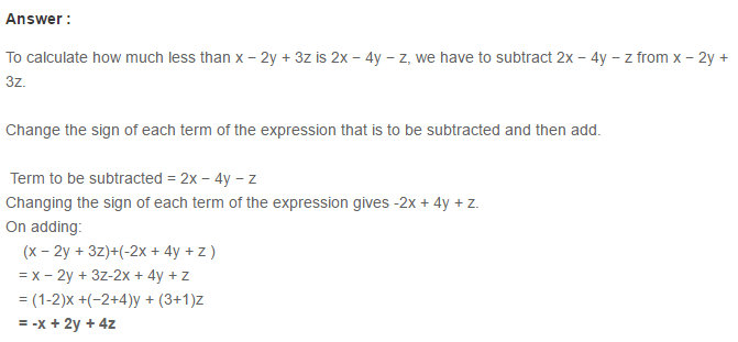 Algebraic Expressions RS Aggarwal Class 6 Maths Solutions Exercise 8C 13.1