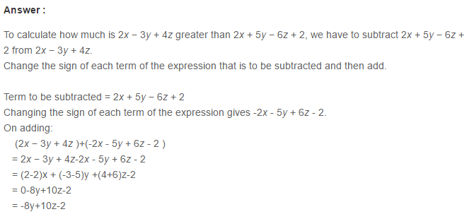 Algebraic Expressions RS Aggarwal Class 6 Maths Solutions Exercise 8C 16.1