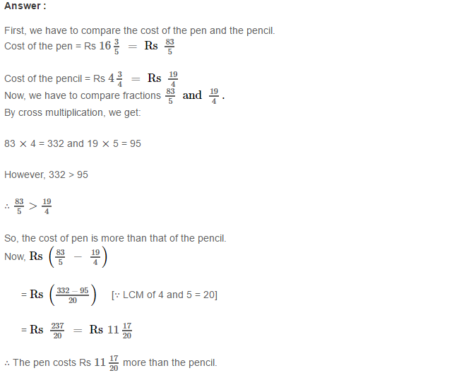 Fractions RS Aggarwal Class 7 Math Solutions Exercise 2A 16.1