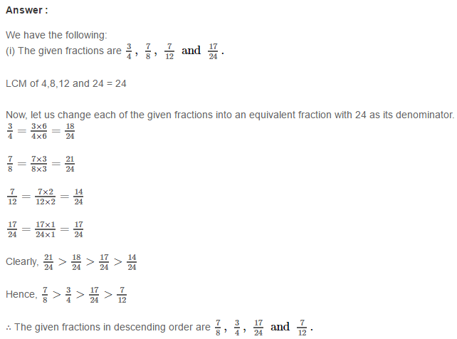 Fractions RS Aggarwal Class 7 Math Solutions Exercise 2A 3.1
