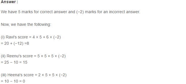 Integers RS Aggarwal Class 7 Math Solutions Exercise 1B 8.1