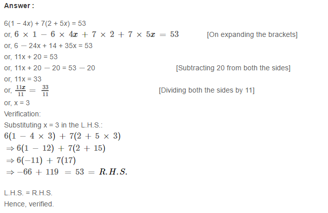 Linear Equation In One Variable RS Aggarwal Class 6 Maths Solutions Ex 9B 17.1