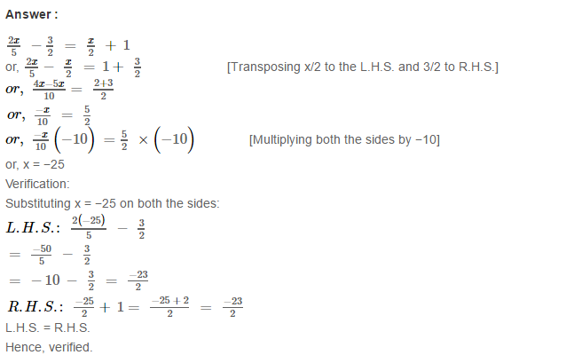Linear Equation In One Variable RS Aggarwal Class 6 Maths Solutions Ex 9B 23.1