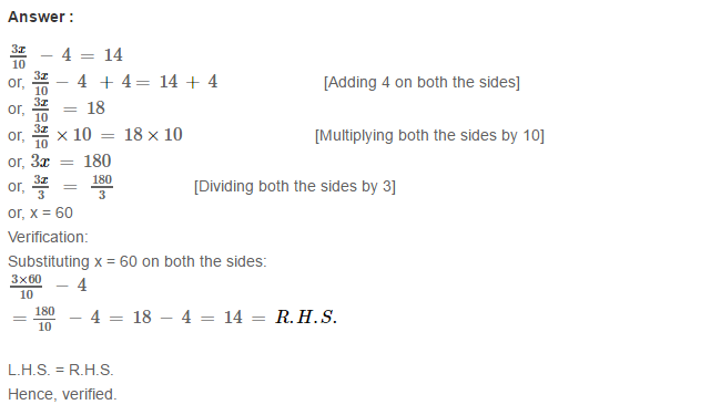 Linear Equation In One Variable RS Aggarwal Class 6 Maths Solutions Ex 9B 25.1