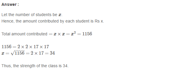 Squares and Square Roots RS Aggarwal Class 8 Maths Solutions Exercise 3D 16.1
