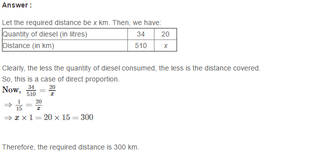 Direct and Inverse Proportions RS Aggarwal Class 8 Maths Solutions CCE Test Paper 3.1