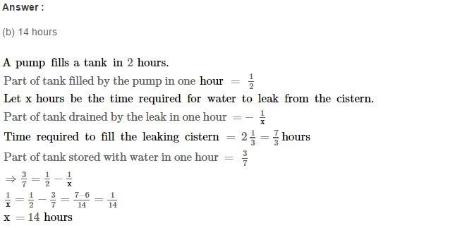 Time and Work RS Aggarwal Class 8 Maths Solutions CCE Test Paper 9.1