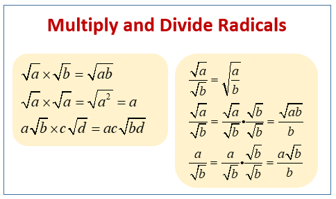 Multiplication and Division of Radicals 1