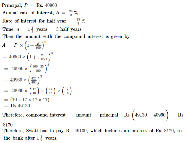 Compound Interest RS Aggarwal Class 8 Maths Solutions Ex 11C 6.1