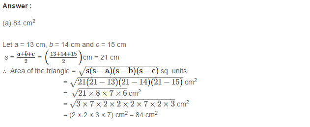 Mensuration RS Aggarwal Class 7 Maths Solutions CCE Test Paper 17.1