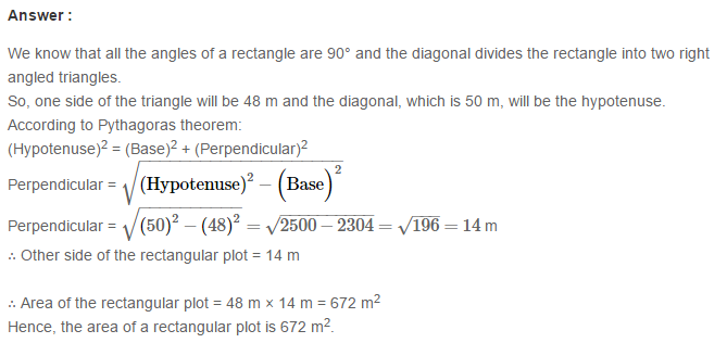 Mensuration RS Aggarwal Class 7 Maths Solutions CCE Test Paper 2.1
