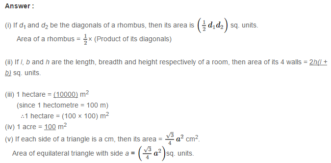 Mensuration RS Aggarwal Class 7 Maths Solutions CCE Test Paper 21.1