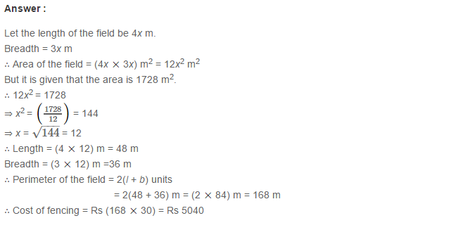 Mensuration RS Aggarwal Class 7 Maths Solutions Exercise 20A 4.1