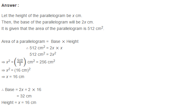 Mensuration RS Aggarwal Class 7 Maths Solutions Exercise 20C 10.1
