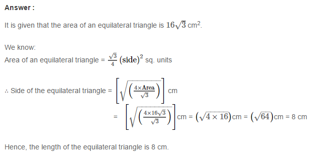 Mensuration RS Aggarwal Class 7 Maths Solutions Exercise 20D 12.1