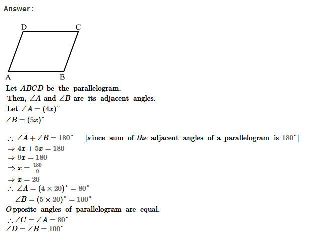 Parallelograms RS Aggarwal Class 8 Maths Solutions Exercise 16A 4.1