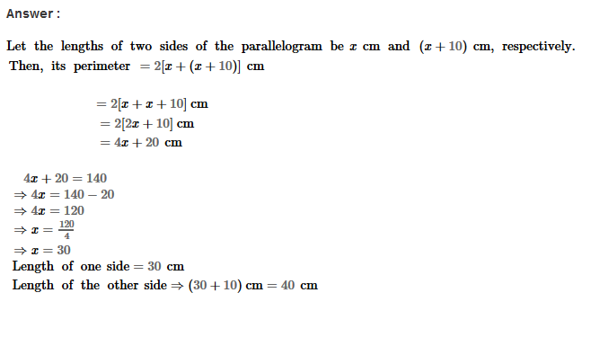 Parallelograms RS Aggarwal Class 8 Maths Solutions Exercise 16A 8.1