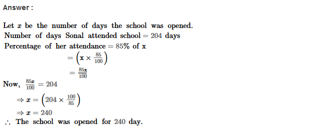 Percentage RS Aggarwal Class 8 Maths Solutions Ex 9A 18.1