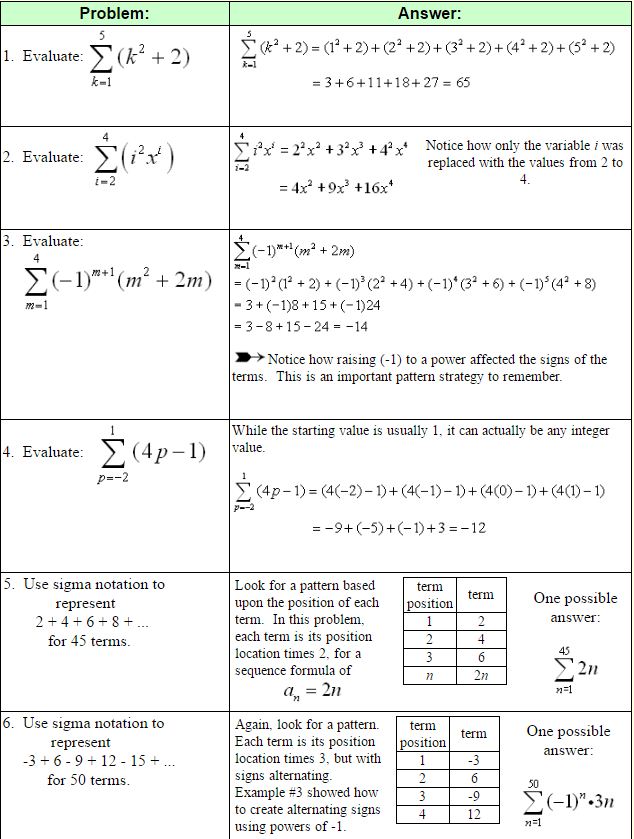 Sigma Notation and Series 2