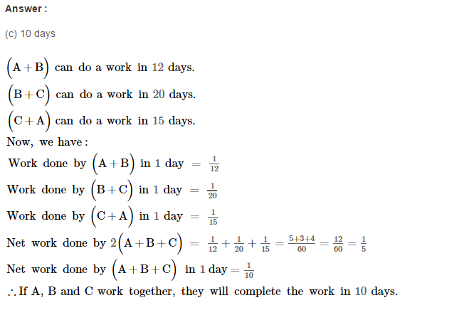 Time and Work RS Aggarwal Class 8 Maths Solutions Ex 13B 9.1