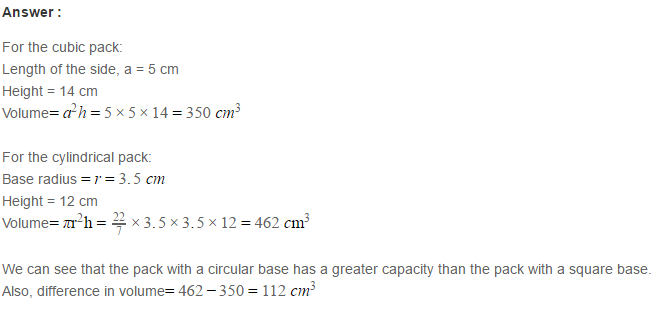 Volume and Surface Area of Solids RS Aggarwal Class 8 Solutions Ex 20B 12.1