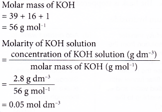 How to calculate concentration of acids and alkalis 10