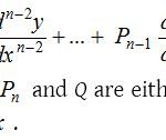 Solution of First Order Linear Differential Equations 1