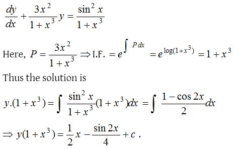 Solution of First Order Linear Differential Equations 12