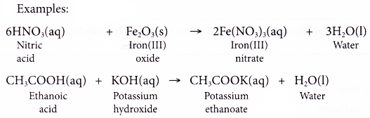 Three chemical properties of an acid