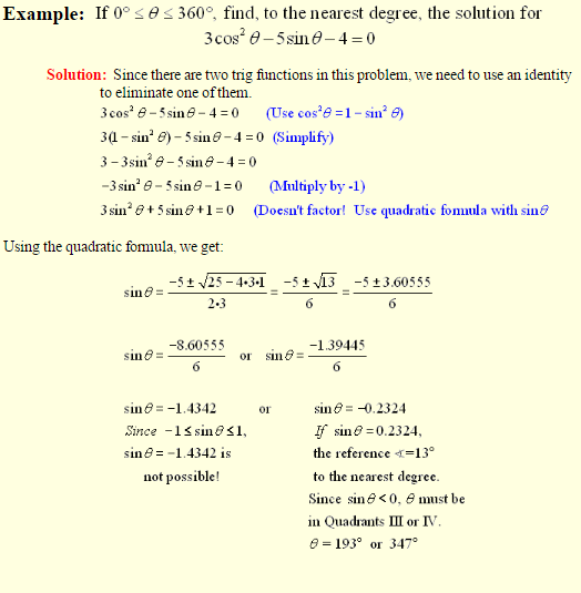 Solving Trigonometric Equations 6