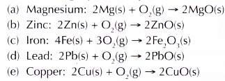 The Reactivity Series of Metals Towards Oxygen 6