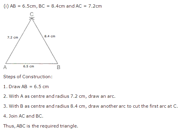 Frank ICSE Solutions for Class 9 Maths Constructions of Triangles Ex 14.1 1