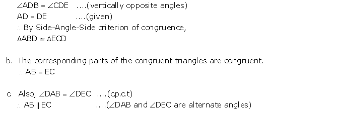 Frank ICSE Solutions for Class 9 Maths Triangles and Their Congruency Ex 11.2 12