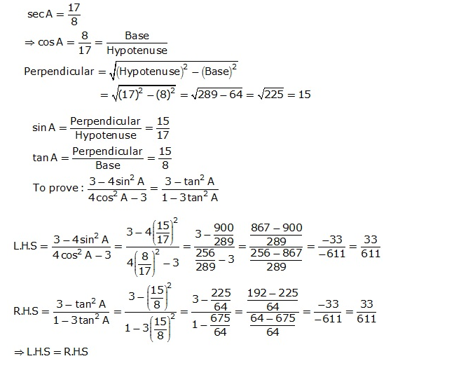 Frank ICSE Solutions for Class 9 Maths Trigonometrical Ratios Ex 26.1 42