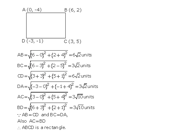 Frank ICSE Solutions for Class 10 Maths Distance and Section Formulae Ex 12.1 34