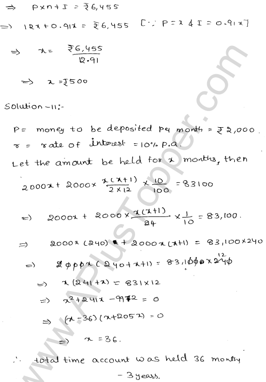 ML-Aggarwal ICSE Solutions for Class 10 Maths Ch 3 Banking Q1.8