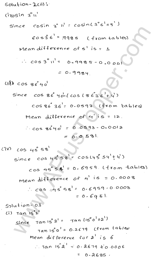 ML Aggarwal ICSE Solutions for Class 10 Maths Chapter 20 Trigonometric Tables Q1.3