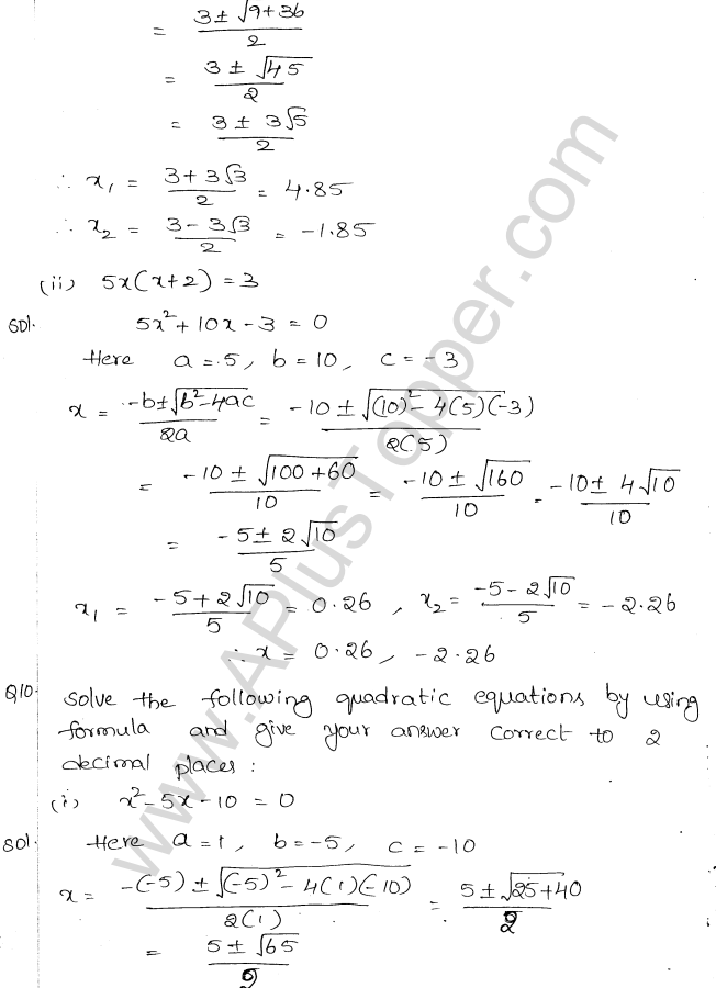 ML Aggarwal ICSE Solutions for Class 10 Maths Chapter 6 Quadratic Equations in One Variable Q6.24