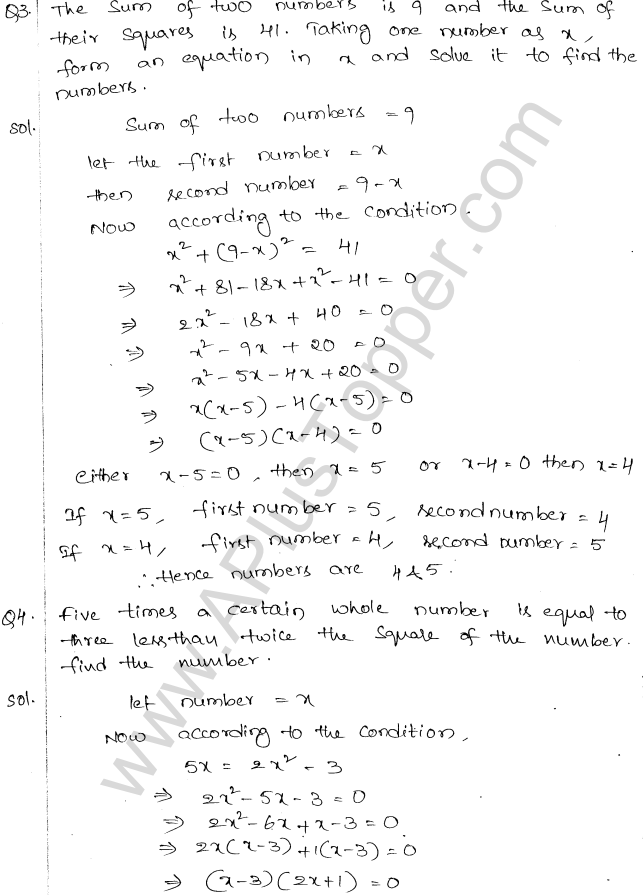 ML Aggarwal ICSE Solutions for Class 10 Maths Chapter 6 Quadratic Equations in One Variable Q6.36
