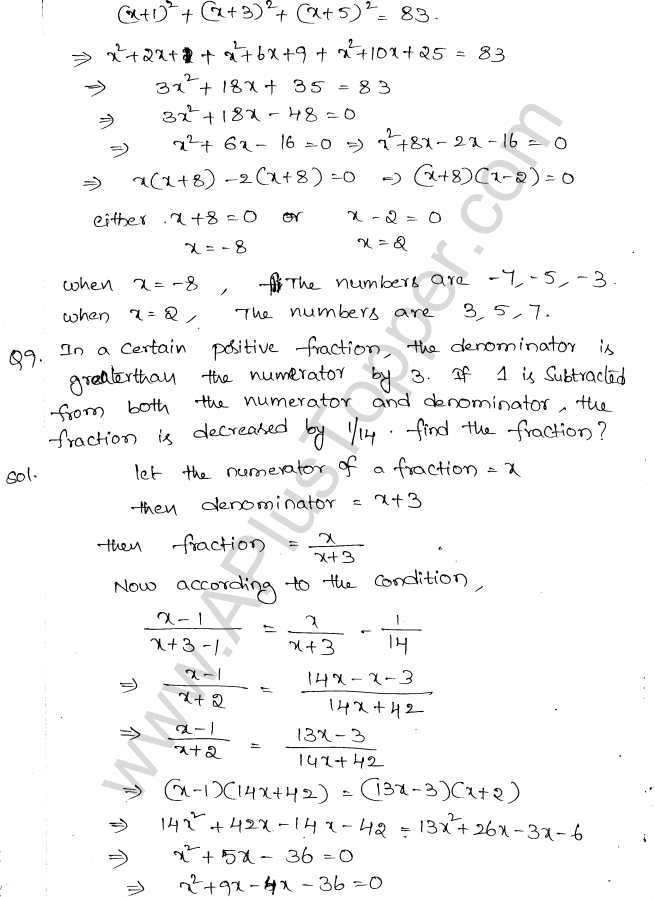 ML Aggarwal ICSE Solutions for Class 10 Maths Chapter 6 Quadratic Equations in One Variable Q6.40