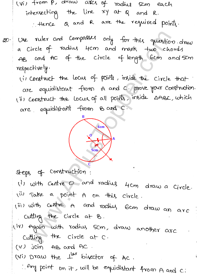 ML Aggarwal ICSE Solutions for Class 10 Maths Chapter 15 Locus Q1.22