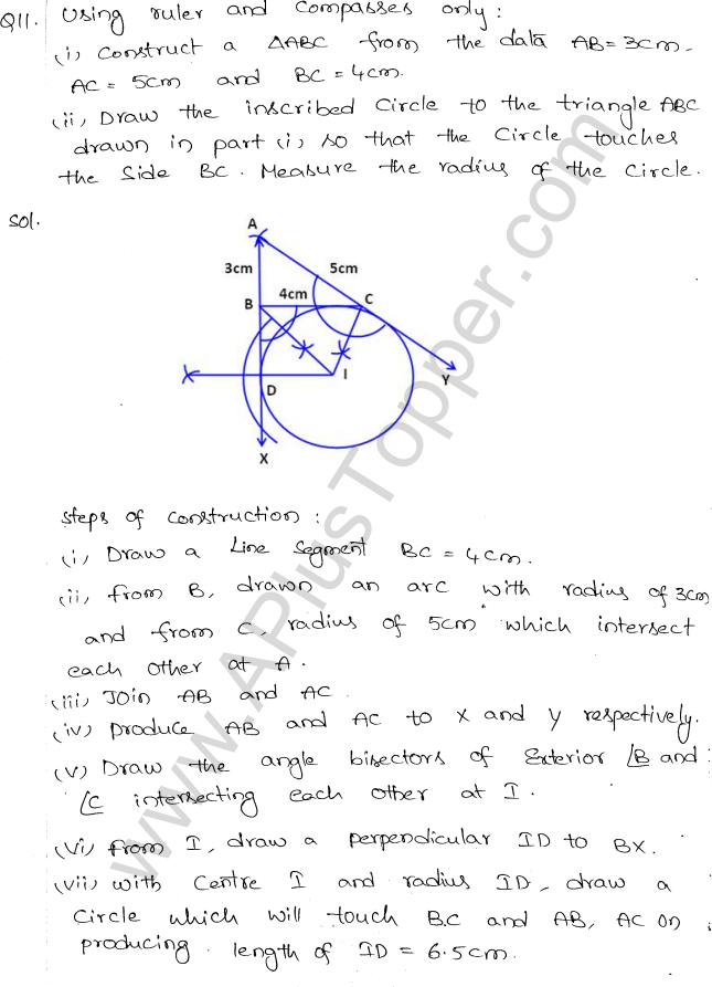 ML Aggarwal ICSE Solutions for Class 10 Maths Chapter 17 Constructions Q1.11