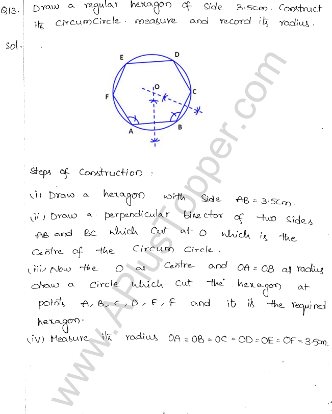 ML Aggarwal ICSE Solutions for Class 10 Maths Chapter 17 Constructions Q1.13