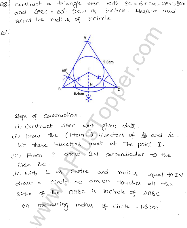 ML Aggarwal ICSE Solutions for Class 10 Maths Chapter 17 Constructions Q1.8