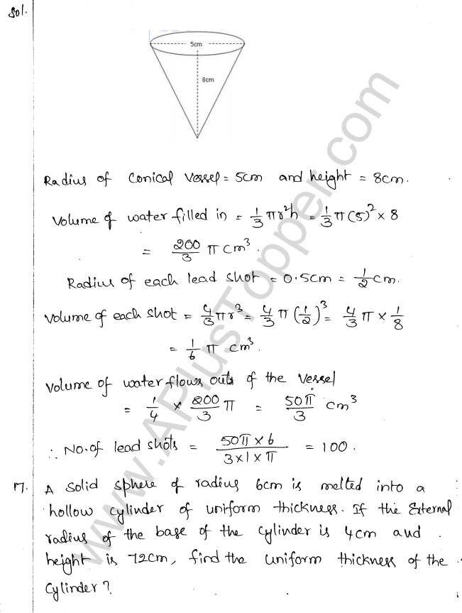 ML Aggarwal ICSE Solutions for Class 10 Maths Chapter 18 Mensuration Q1.73