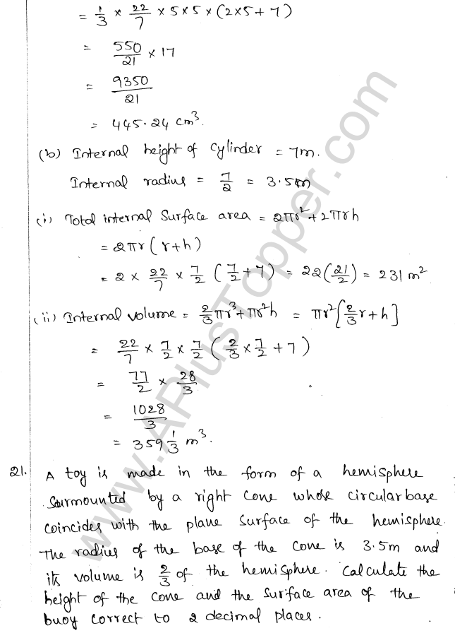 ML Aggarwal ICSE Solutions for Class 10 Maths Chapter 18 Mensuration Q1.78